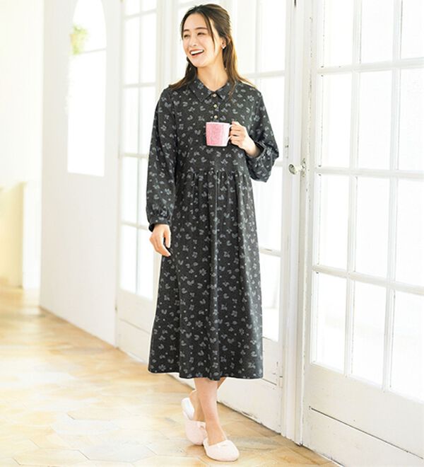 ルフラン（ルフラン）の「【２色組】小花柄衿付ロングワンピース（ロングワンピース）」｜詳細画像