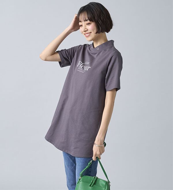 BELLUNA（ベルーナ）の「綿１００％裏毛素材ロゴチュニック（チュニック）」｜詳細画像