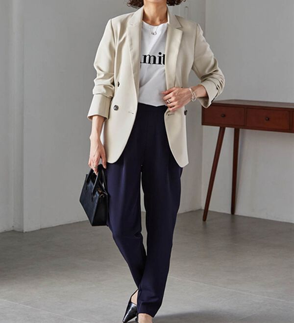 RANAN（ラナン）の「【選べる股下】美脚シルエットタックパンツ（股下６１・６５ｃｍ）（フルレングスパンツ）」｜詳細画像