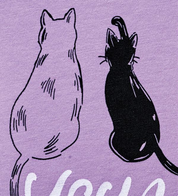 BELLUNA（ベルーナ）の「綿１００％着映えネコ柄プリントＴシャツ（Tシャツ）」｜詳細画像