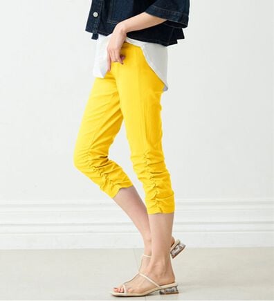 RANAN（ラナン）の「【4つの機能付】美脚裾くしゅパンツ（クロップドパンツ）」