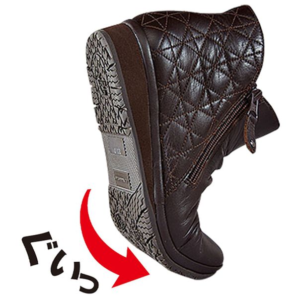 BELLUNA（ベルーナ）の「４Ｅ牛革切替ステッチショートブーツ（ブーツ）」｜詳細画像