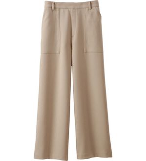 BELLUNA（ベルーナ）の「ウール調カルゼワイドパンツ（ワイドパンツ・ガウチョ）」｜ライトベージュ