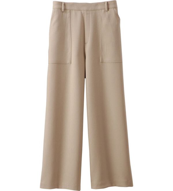 BELLUNA（ベルーナ）の「ウール調カルゼワイドパンツ（ワイドパンツ・ガウチョ）」｜ライトベージュ