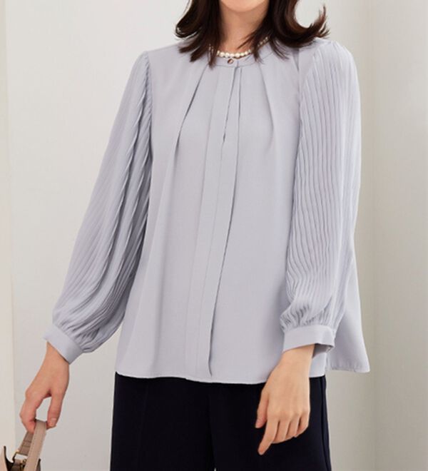 BELLUNA（ベルーナ）の「＜セレモニースタイル＞袖プリーツデザインブラウス（ブラウス）」｜詳細画像