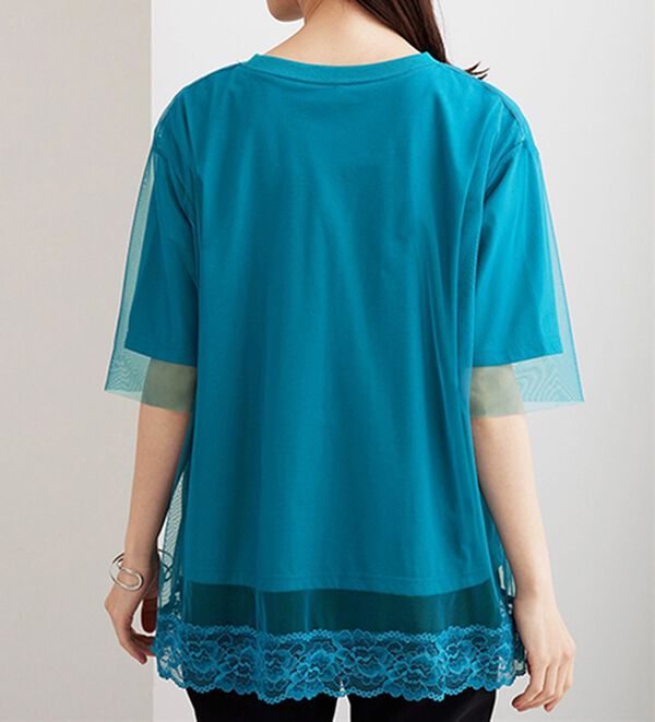 BELLUNA（ベルーナ）の「チュール重ね裾レースデザインプルオーバー（カットソー）」｜詳細画像