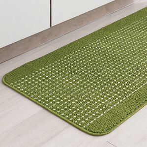 「日本製洗いやすいキッチンマット優踏生（キッチンマット）」｜グリーン