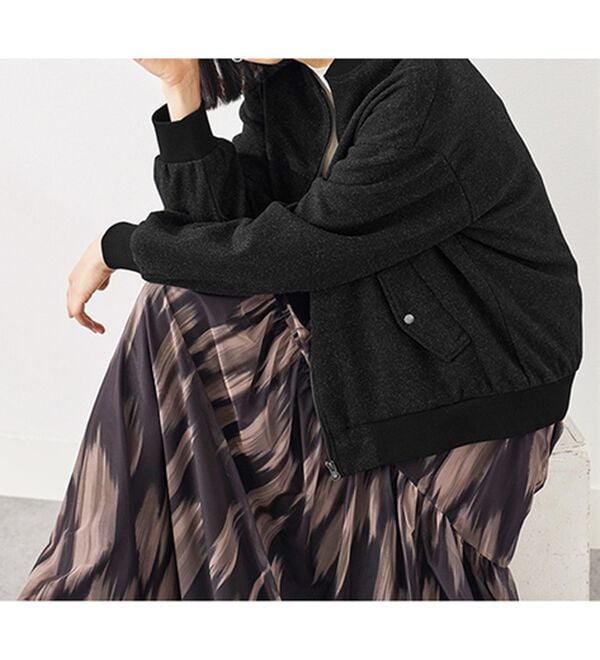 BELLUNA（ベルーナ）の「ウール調素材リブ切替ブルゾン（ブルゾン）」｜詳細画像