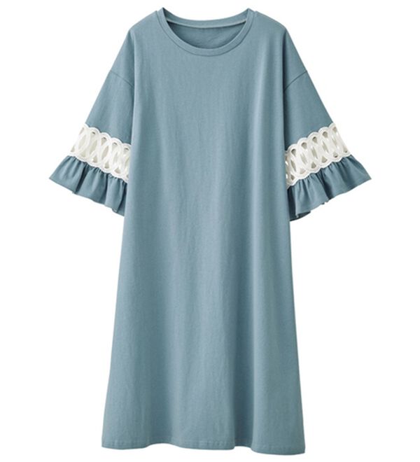 RANAN（ラナン）の「袖レース切替チュニックワンピース（チュニックワンピース）」｜詳細画像