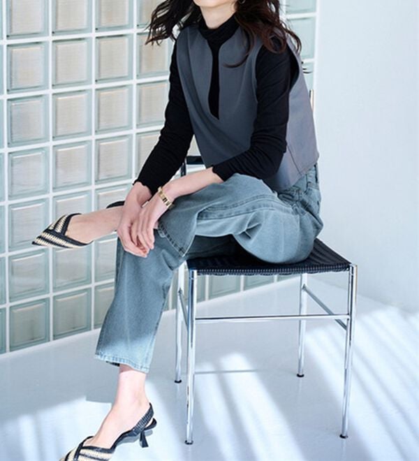 ワイドストレート裾スリットデニム - ベルーナ【公式】