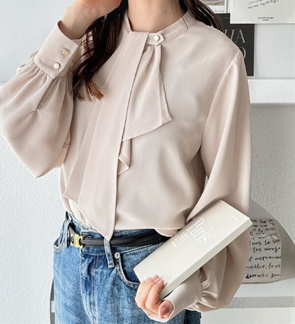 GeeRA（ジーラ）の「２ＷＡＹドレープスカーフタイブラウス（ブラウス）」｜詳細画像