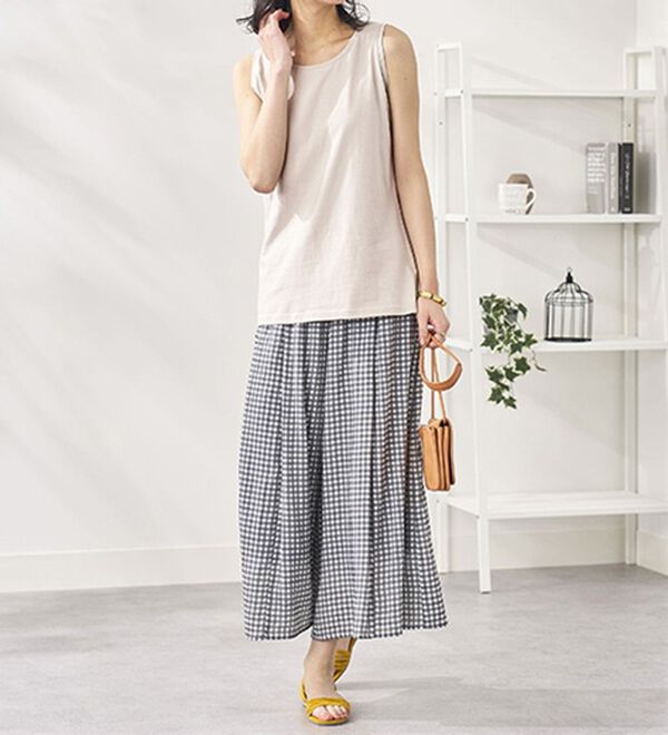 BELLUNA（ベルーナ）の「ヒンヤリ綿１００％大人顔タンクトップ（タンクトップ・キャミソール）」｜詳細画像