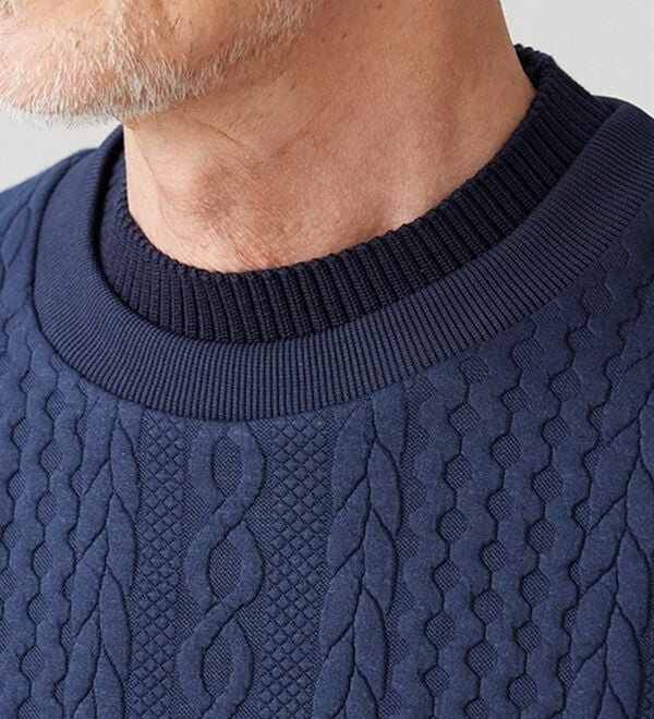「＜フィラ＞ニット使いフクレジャカードトレーナー（メンズトレーナー）」｜詳細画像