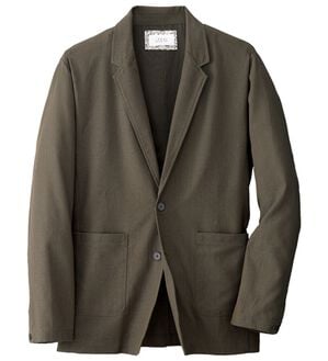 「麻入りサラッとテーラードジャケット（メンズジャケット）」｜ブラウン