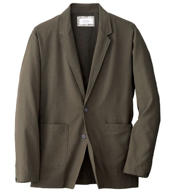 「麻入りサラッとテーラードジャケット（メンズジャケット）」｜ブラウン