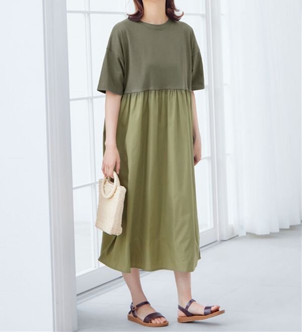 Viola e Viola（ヴィオラ エ ヴィオラ）の「さらひやりコーデ楽ちんドッキングワンピ―ス（ドッキングワンピース）」｜詳細画像