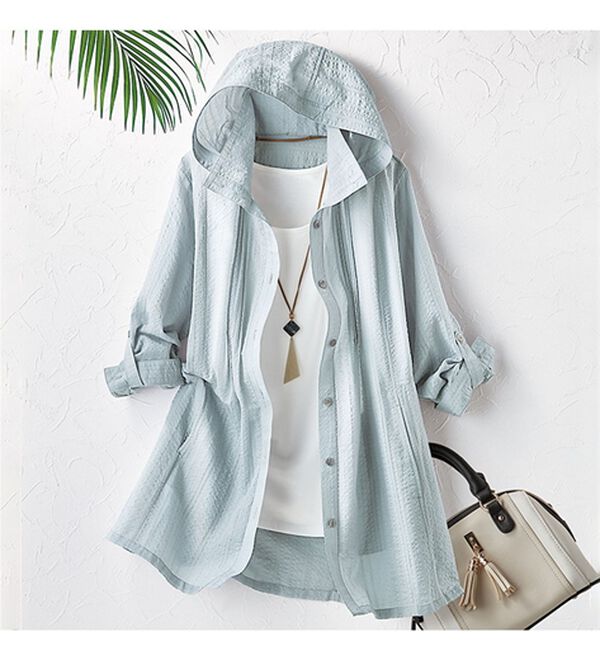 BELLUNA（ベルーナ）の「洗える！サッカードビー素材ＵＶ対策パーカー（パーカー）」｜詳細画像