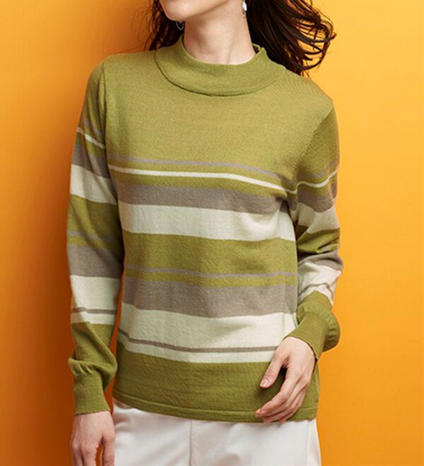 BELLUNA（ベルーナ）の「洗える！メリノウール１００％ハイネックセーター（ニット・セーター）」｜詳細画像