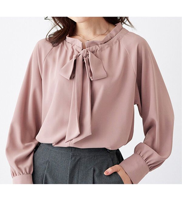 BELLUNA（ベルーナ）の「着脱楽々！フリル衿ボウタイブラウス（ブラウス）」｜詳細画像