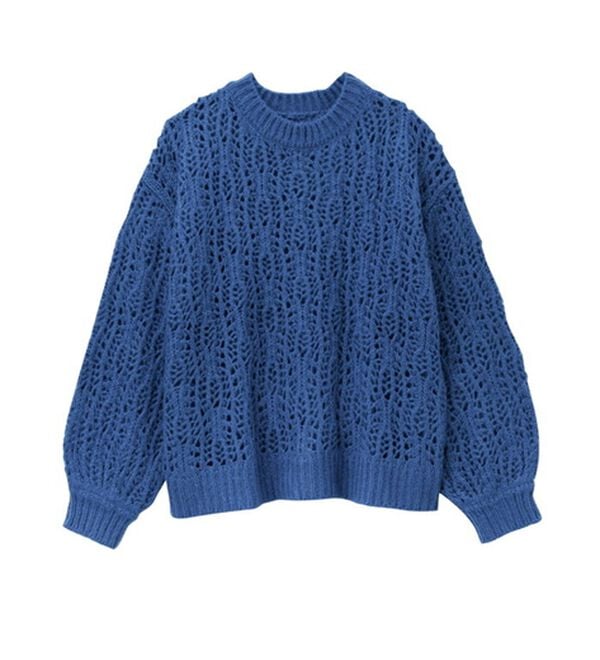 GeeRA（ジーラ）の「透かし柄編みルーズニット（ニット・セーター）」｜詳細画像