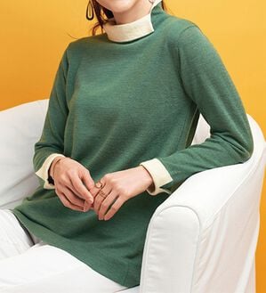 BELLUNA（ベルーナ）の「メリノウール１００％配色プルオーバー（ニット・セーター）」｜詳細画像