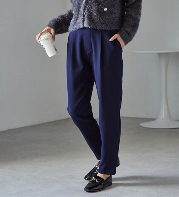 RANAN（ラナン）の「あったか！裏起毛美脚シルエットタックパンツ（フルレングスパンツ）」｜詳細画像