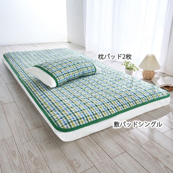 「綿１００％サッカー敷パッド（敷パッド）」｜詳細画像