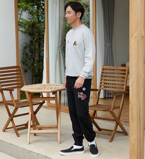 「＜ハッシュパピー＞ブランドデザイン裏毛トレーナー・パンツ（メンズルームウェア）」｜詳細画像