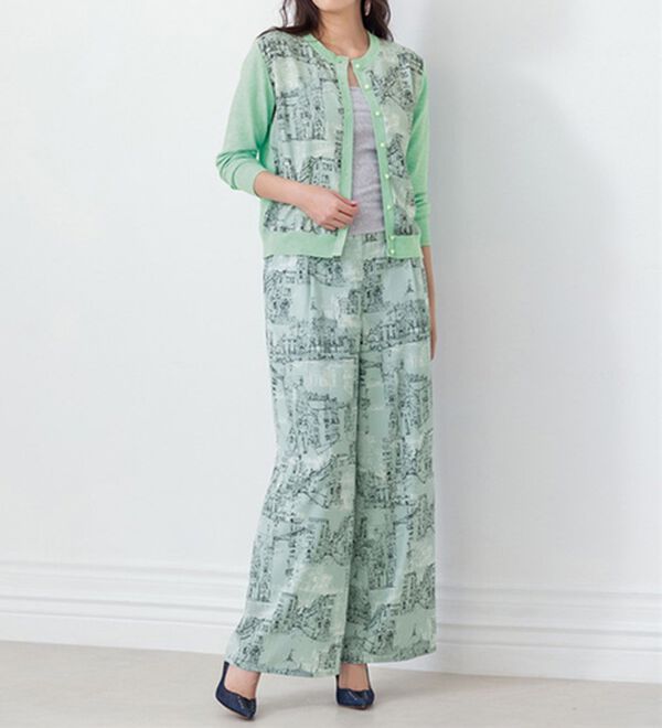 RANAN（ラナン）の「スカーフプリントニットカーディガン（ニットカーディガン）」｜詳細画像