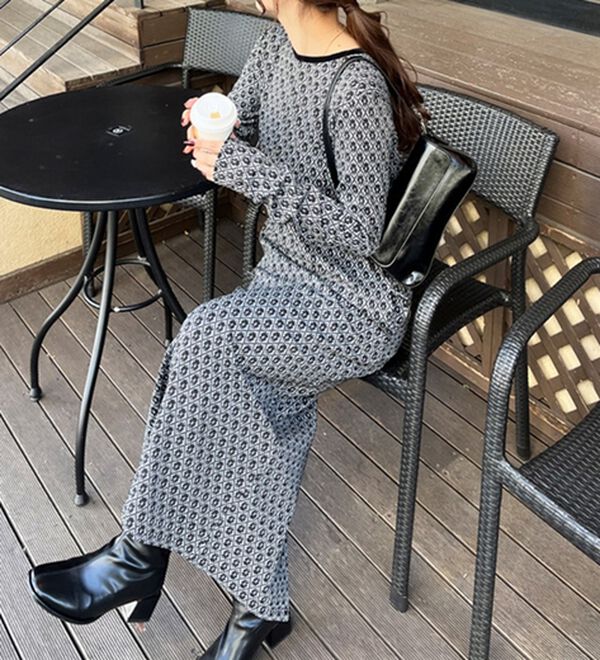 GeeRA（ジーラ）の「フラワージャカードパイピングワンピース（その他ワンピース）」｜詳細画像