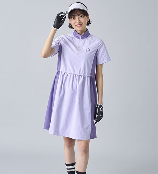 BELLUNA（ベルーナ）の「はっ水！配色ギャザーワンピース【UNDOVE】（その他ワンピース）」｜詳細画像