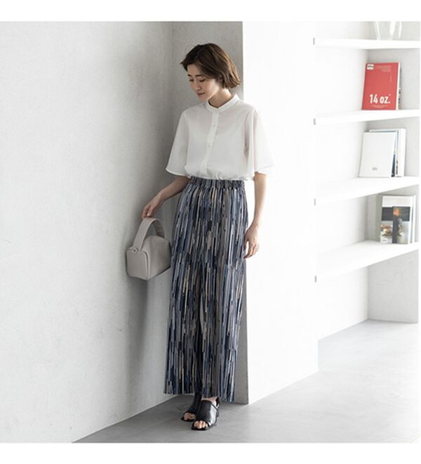 GeeRA（ジーラ）の「フレアー袖バンドカラーブラウス（ブラウス）」｜詳細画像