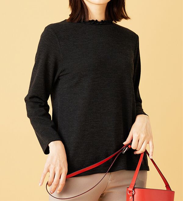 BELLUNA（ベルーナ）の「【2点セット】裏起毛素材衿デザインアンサンブル（アンサンブル）」｜詳細画像