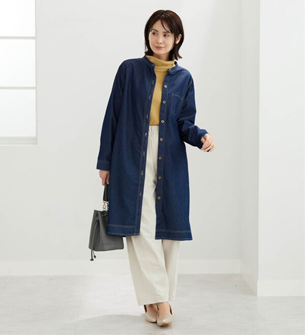 BELLUNA（ベルーナ）の「まるでニット！サラッと軽いリブハイネックプルオーバー（カットソー）」｜詳細画像