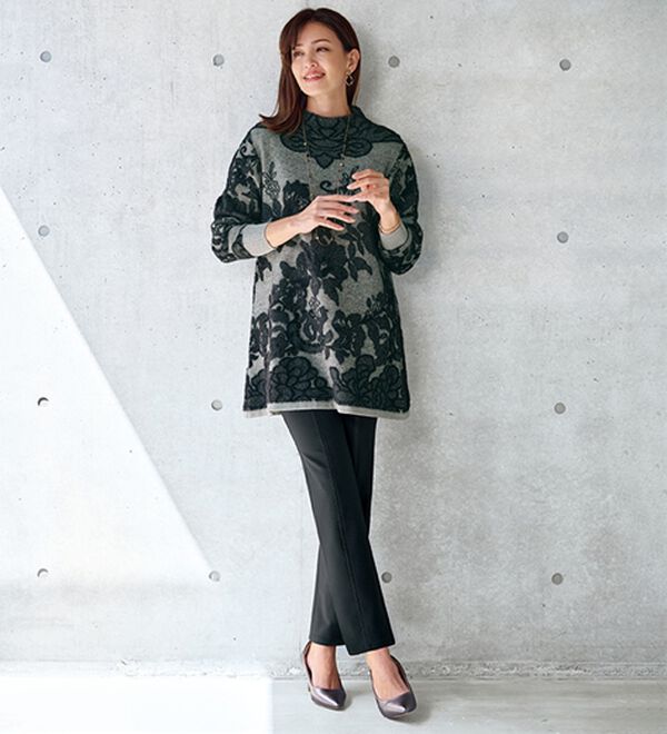 BELLUNA（ベルーナ）の「すっきり伸びる！ハイテンション美脚パンツ　ストレート（フルレングスパンツ）」｜詳細画像