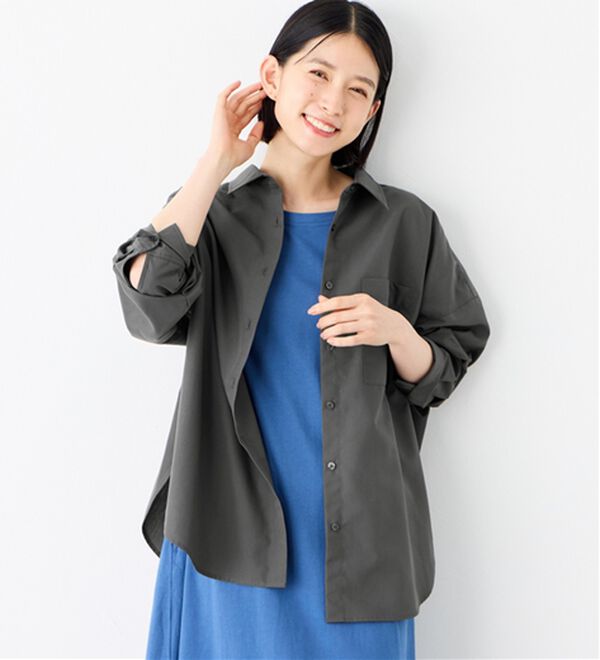 Viola e Viola（ヴィオラ エ ヴィオラ）の「【イージーケア】お手入れ簡単羽織に使えるオーバーシャツ（シャツ）」｜詳細画像