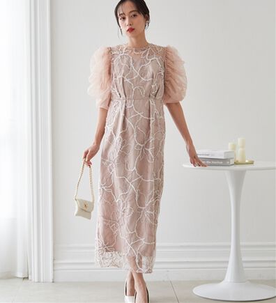 RANAN（ラナン）の「3way袖取り外し可能フェザーレースドレス（その他ワンピース）」