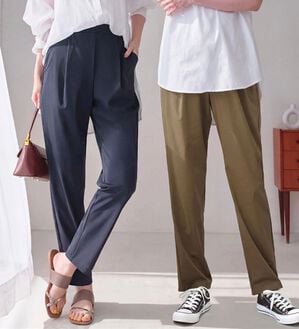 Viola e Viola（ヴィオラ エ ヴィオラ）の「【接触冷感】さらテロ楽のびテーパードパンツ【選べる２丈】（フルレングスパンツ）」｜詳細画像