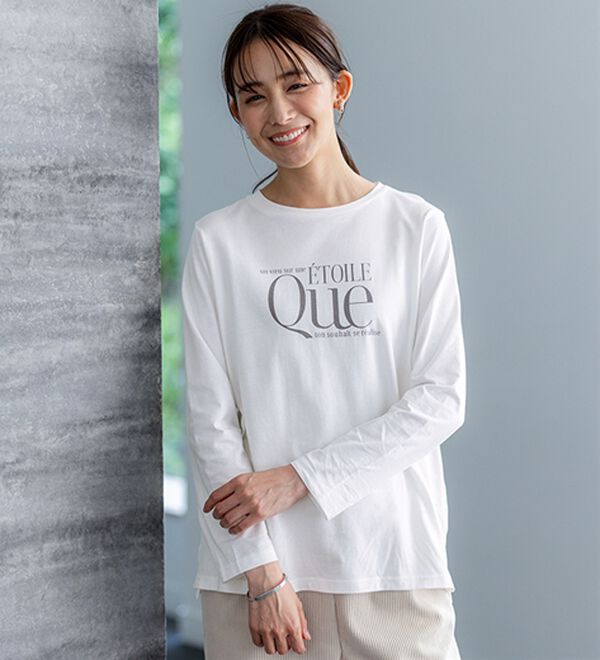 BELLUNA（ベルーナ）の「【着回しのミカタ！】綿100％大人顔サマ見えプリントロンT（カットソー）」｜詳細画像