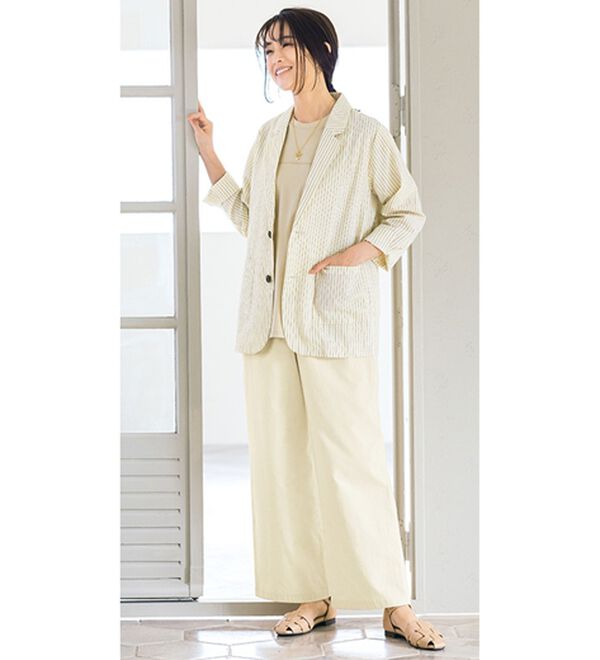 ルフラン（ルフラン）の「＜ｆｕ－ｕ＞日本製　綿１００％ステッチプルオーバー（カットソー）」｜詳細画像