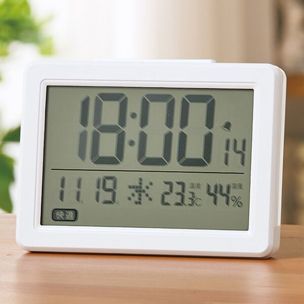 「電波アラーム時計カレンダー温湿度計付（時計）」｜1