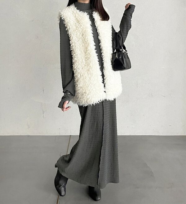 GeeRA（ジーラ）の「全骨格対応！選べるネックジャガードワンピ―ス（カットソーワンピース）」｜詳細画像