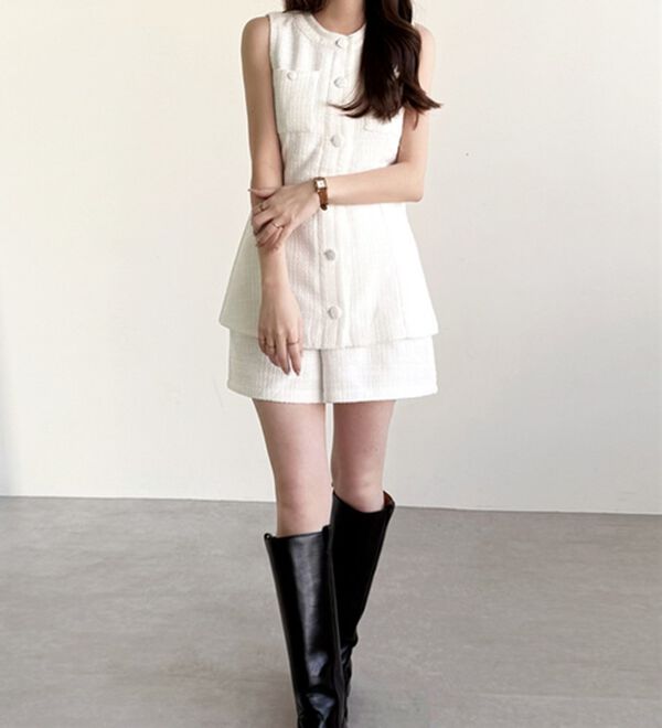 GeeRA（ジーラ）の「サマーツイードショートパンツ（その他パンツ）」｜詳細画像