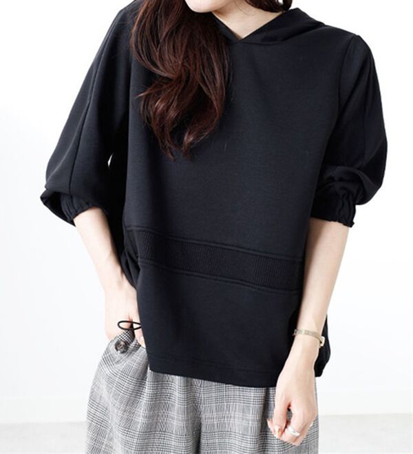 BELLUNA（ベルーナ）の「【Ｌａｇｒｉｌｕａ】裾スピンドル使いパーカー（パーカー）」｜黒系