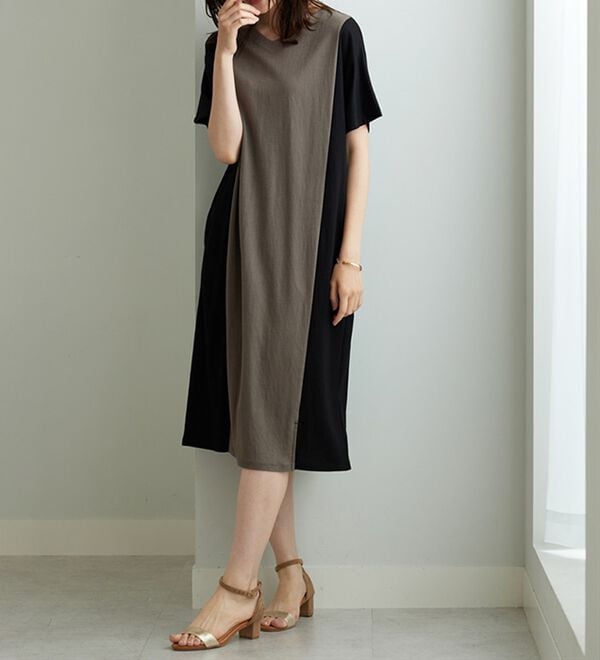 BELLUNA（ベルーナ）の「細見えを叶える！配色切替ワンピース（その他ワンピース）」｜詳細画像