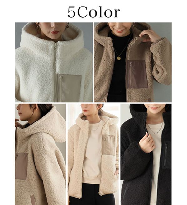 A HAPPY MARILYN（アハッピーマリリン）の「【Ｌ～８Ｌ】中綿入りボアフードブルゾン（ブルゾン）」｜詳細画像