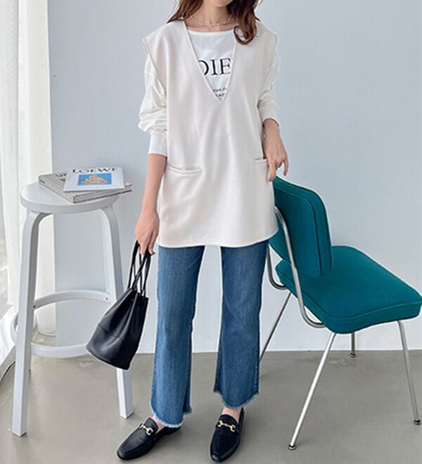 GeeRA（ジーラ）の「深Ｖネックプルオーバーベスト（ベスト）」｜詳細画像