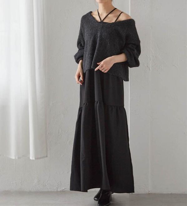 RANAN（ラナン）の「シャギーニット&times;キャミワンピースセット（その他ワンピース）」｜詳細画像