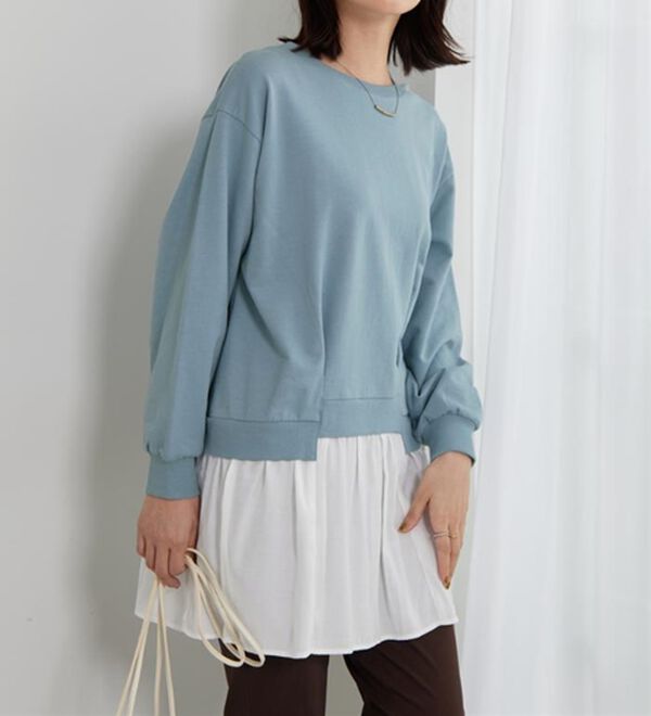 BELLUNA（ベルーナ）の「裏毛素材レイヤード風チュニック（チュニック）」｜詳細画像