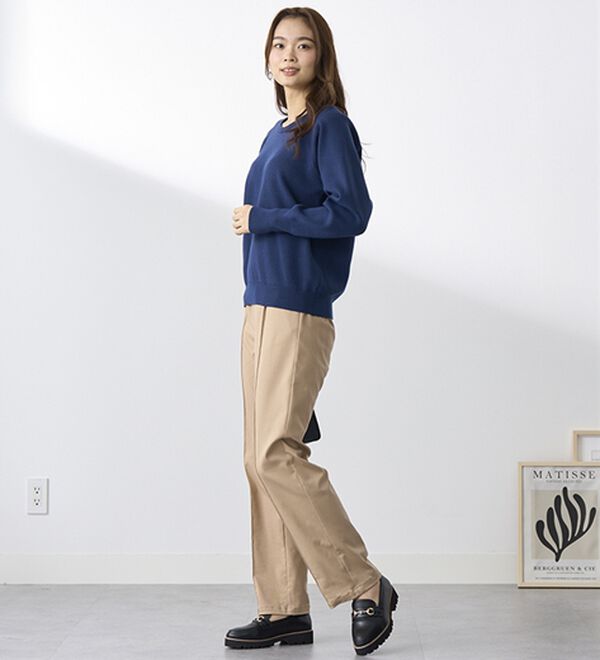 BELLUNA（ベルーナ）の「綿混ハイパー美脚ストレッチチノパンツ（フルレングスパンツ）」｜詳細画像